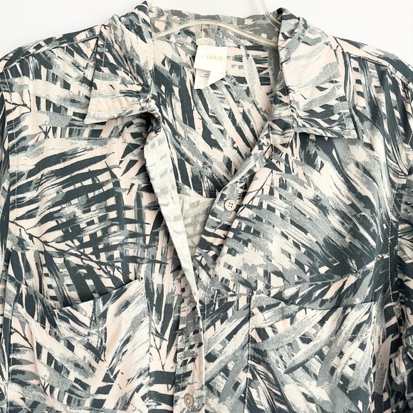 NEW Lole Crystal Pink Jungle Palm Sasha Button Down Shirt US M - Picture 4 of 10